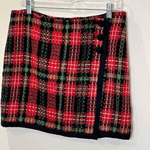 Vineyard Vines Red and Green Plaid Mini Skirt